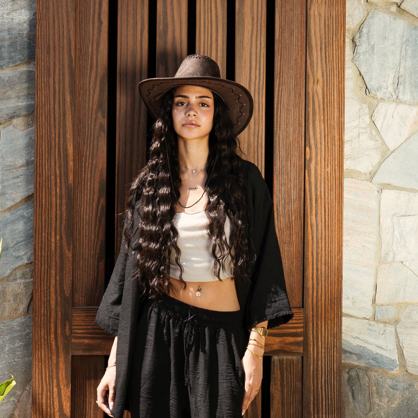 Crinkled Linen Oversize Shirt | Black