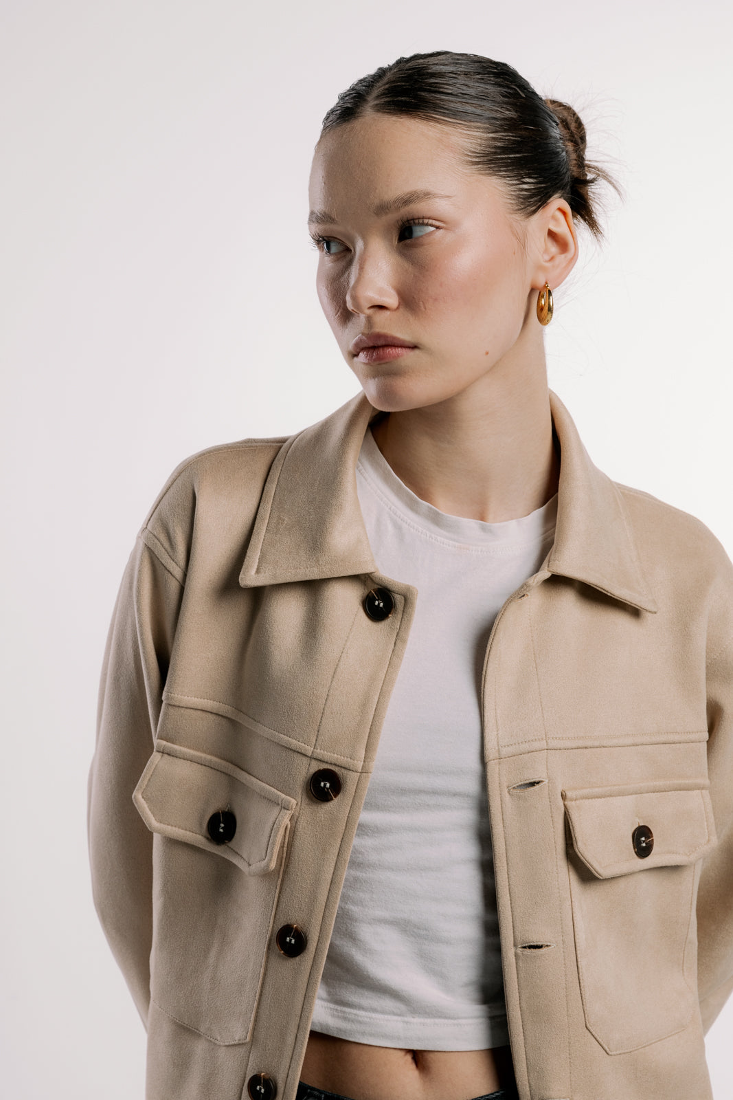 Suede Jacket | Beige
