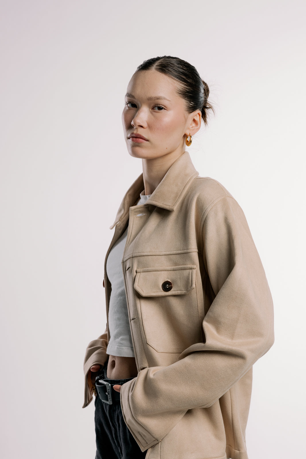 Suede Jacket | Beige