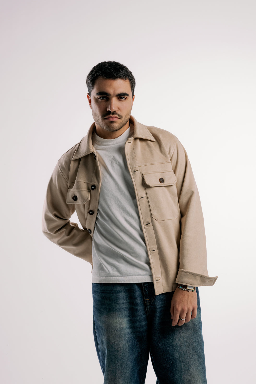 Suede Jacket | Beige