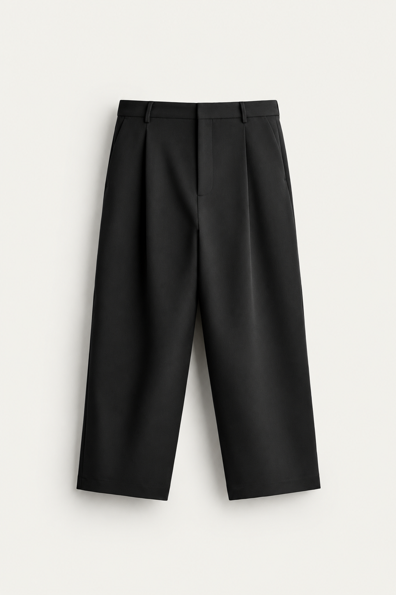 PLEATED TROUSERS | BLACK