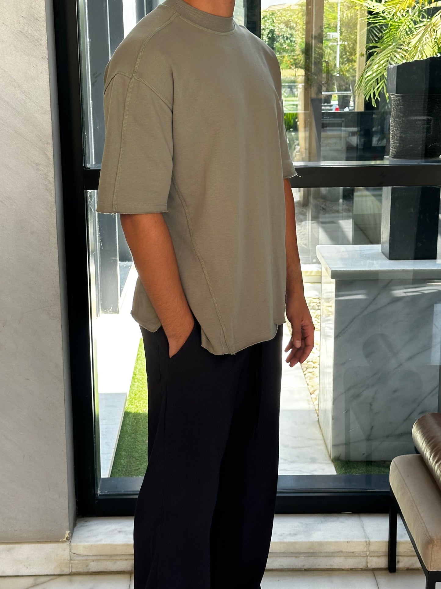 Oversized Heavyweight T-shirt | Dusty Olive