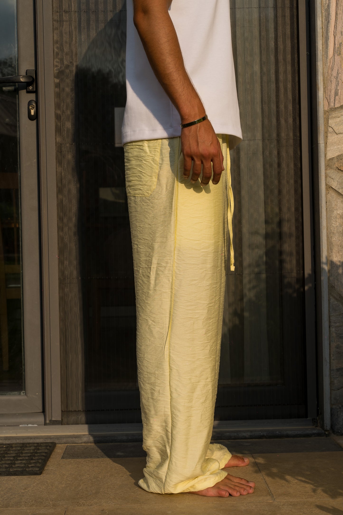 Wide Linen Pants| Yellow