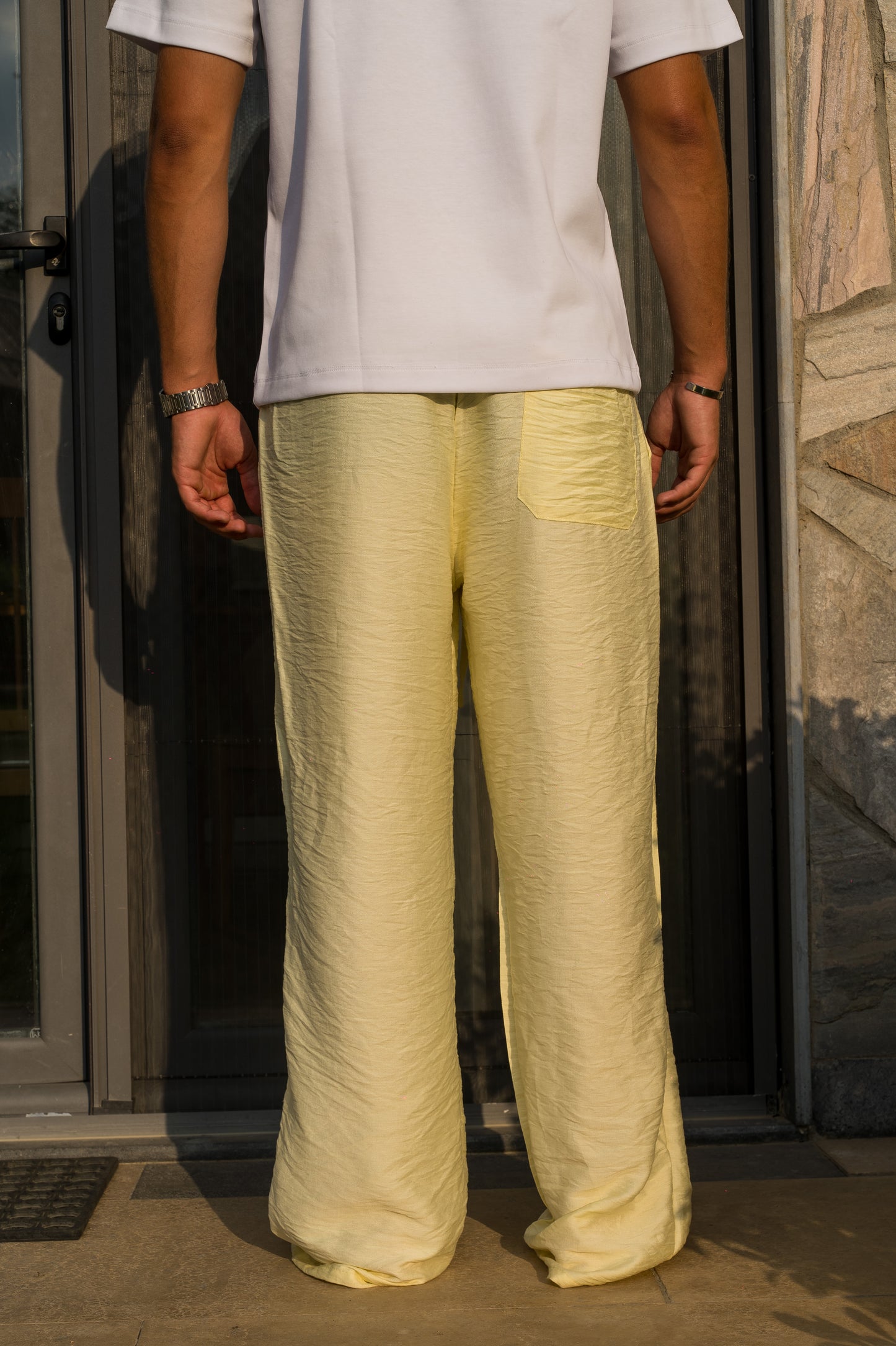 Wide Linen Pants| Yellow