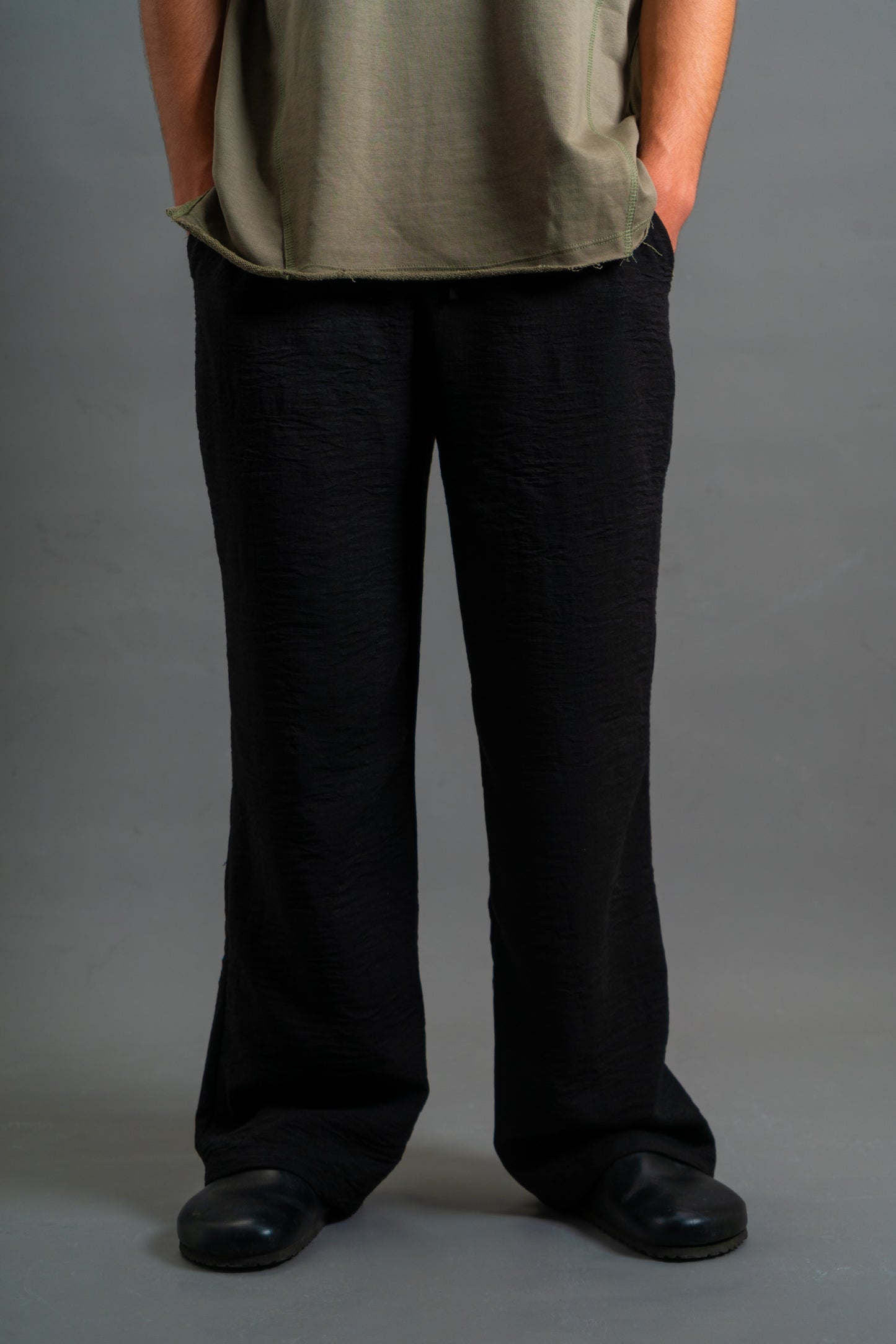 Wide Linen Pants| Void Black