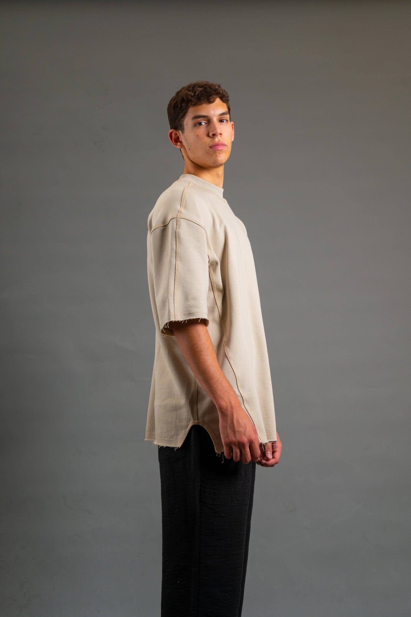 Oversized Heavyweight T-shirt | Beige