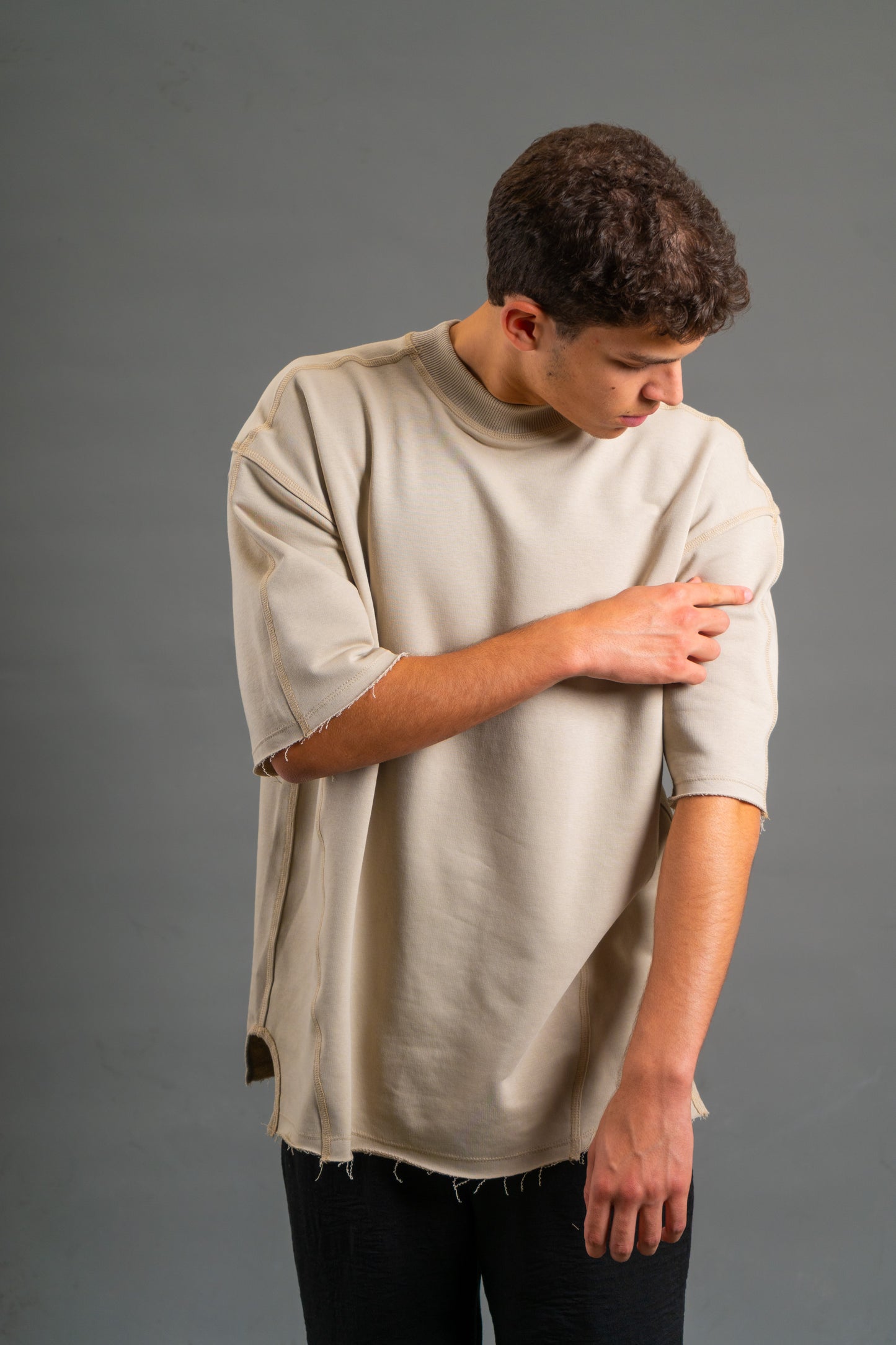 Oversized Heavyweight T-shirt | Beige