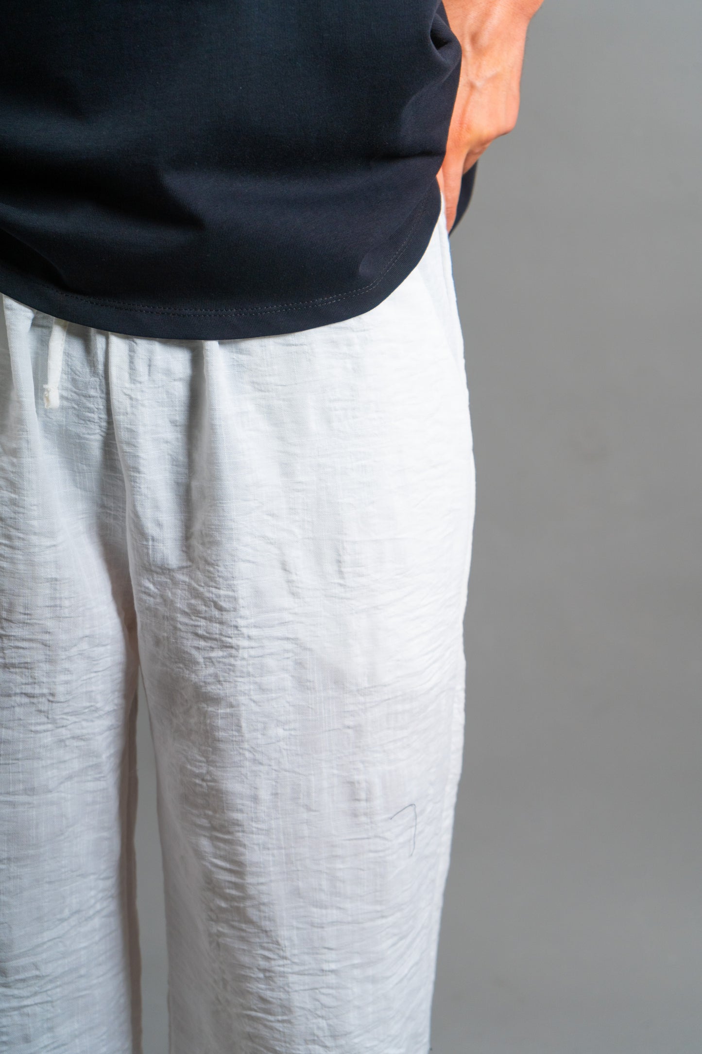 Wide Linen Pants| White