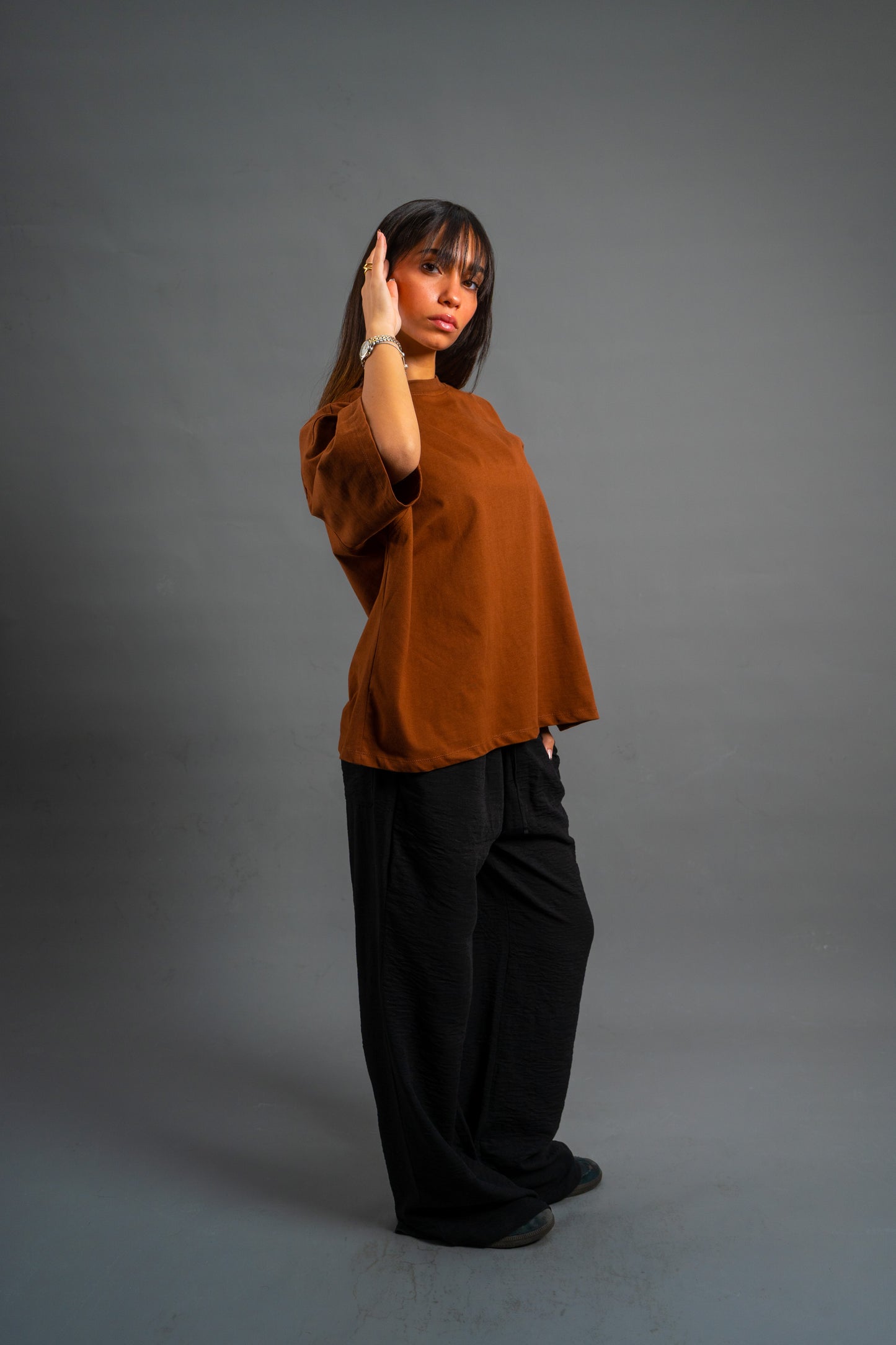 Oversized Boxy fit T-shirt | Intense Brown