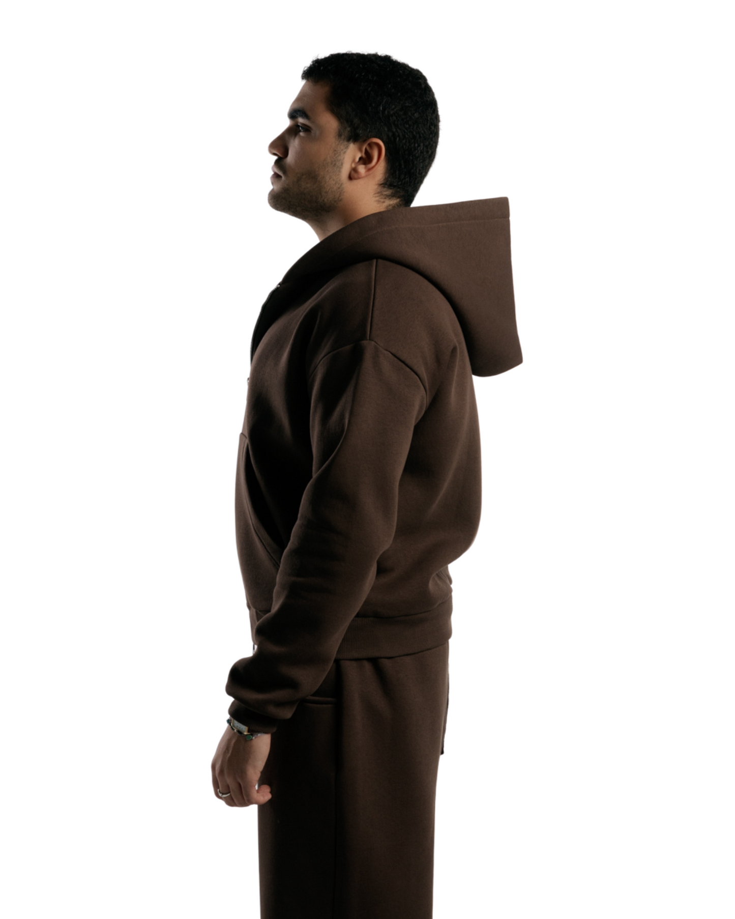 Zipped Hoodie | Brownish