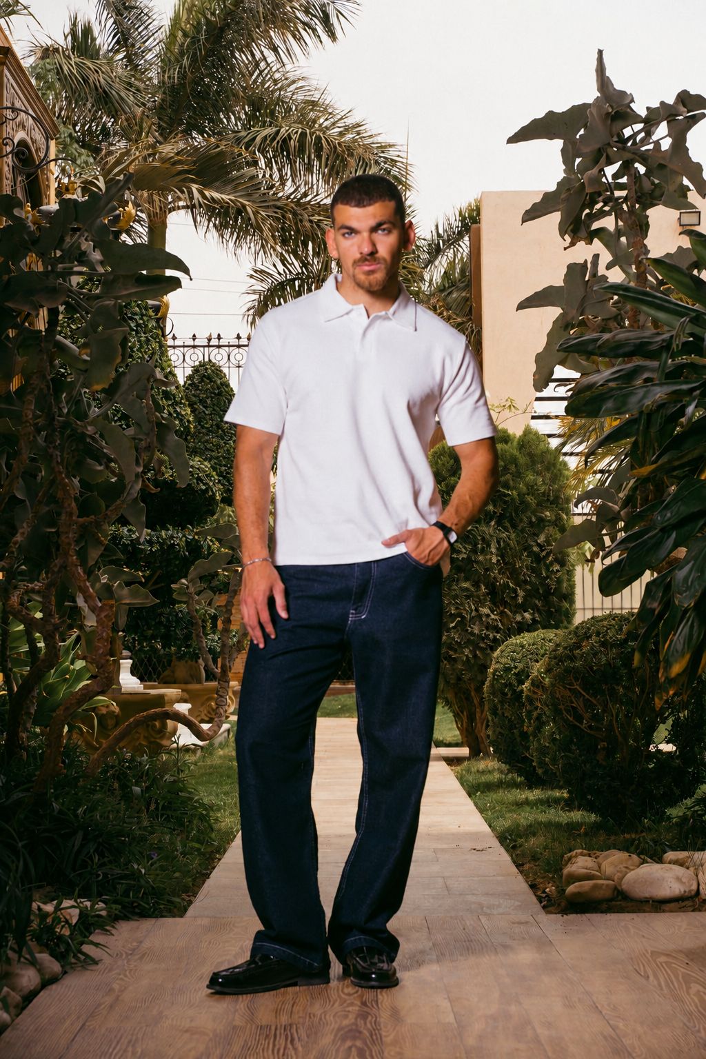 TEXTURED POLO | WHITE