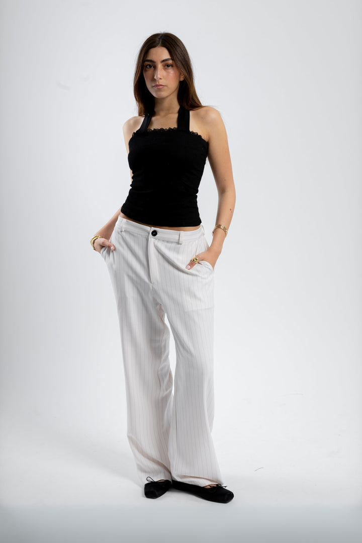 STRIPED PANTS | WHITE
