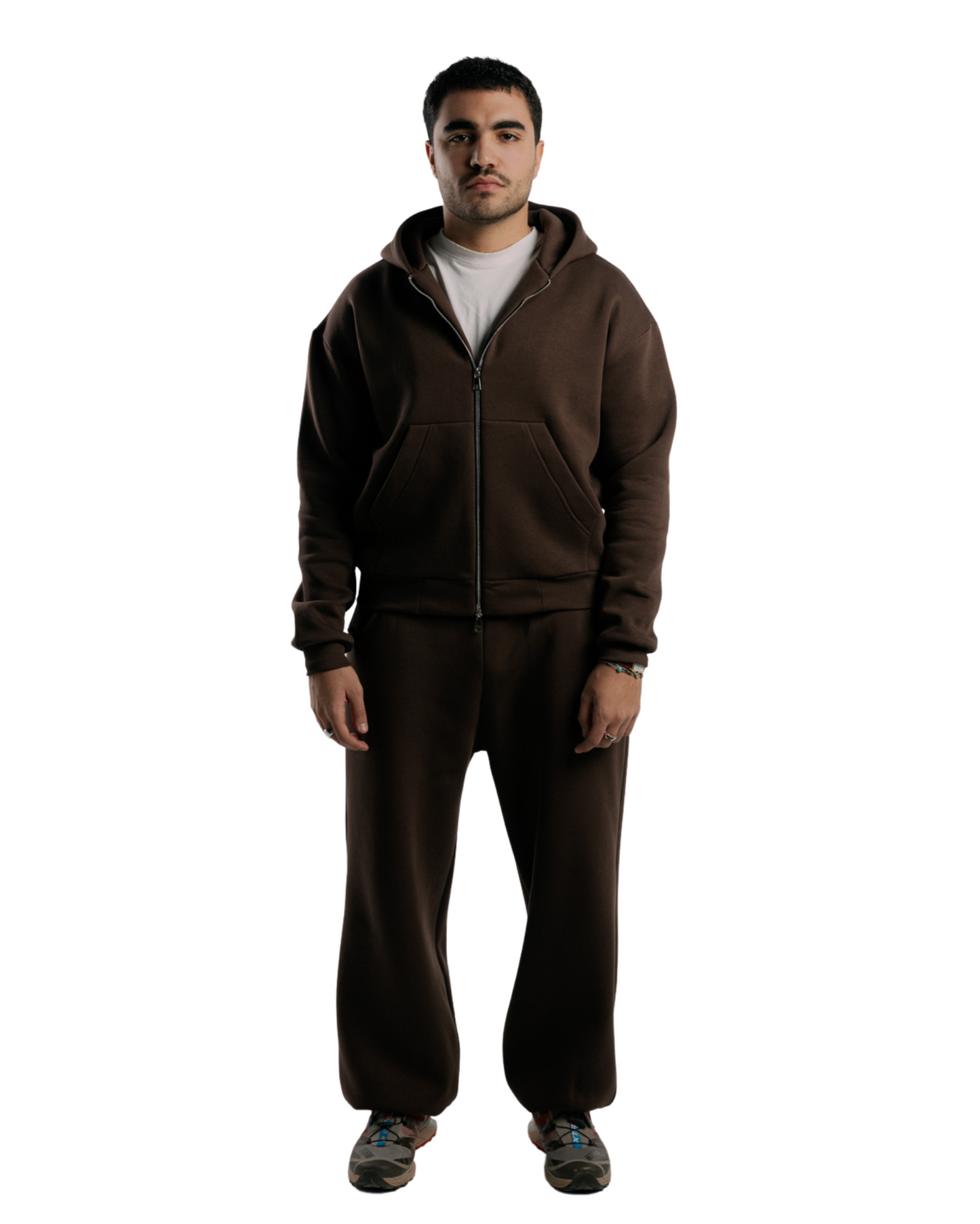 Zipped Hoodie | Brownish