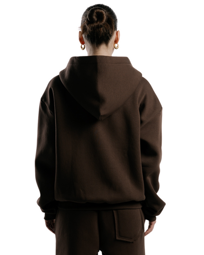 Zipped Hoodie | Brownish