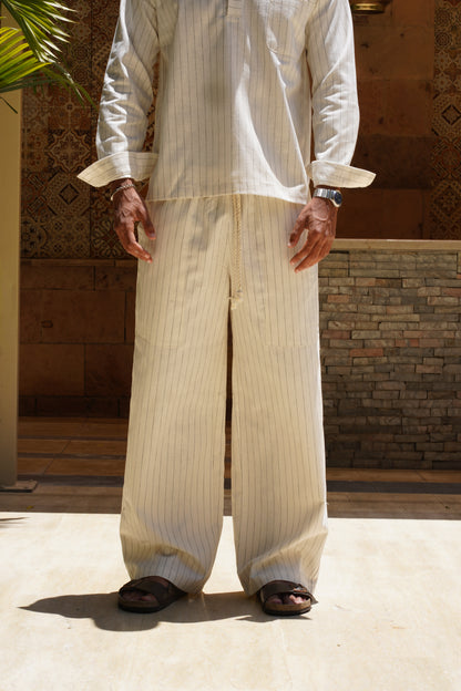 Pinstripe linen pants