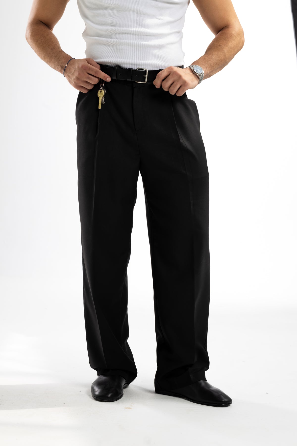 PLEATED TROUSERS | BLACK