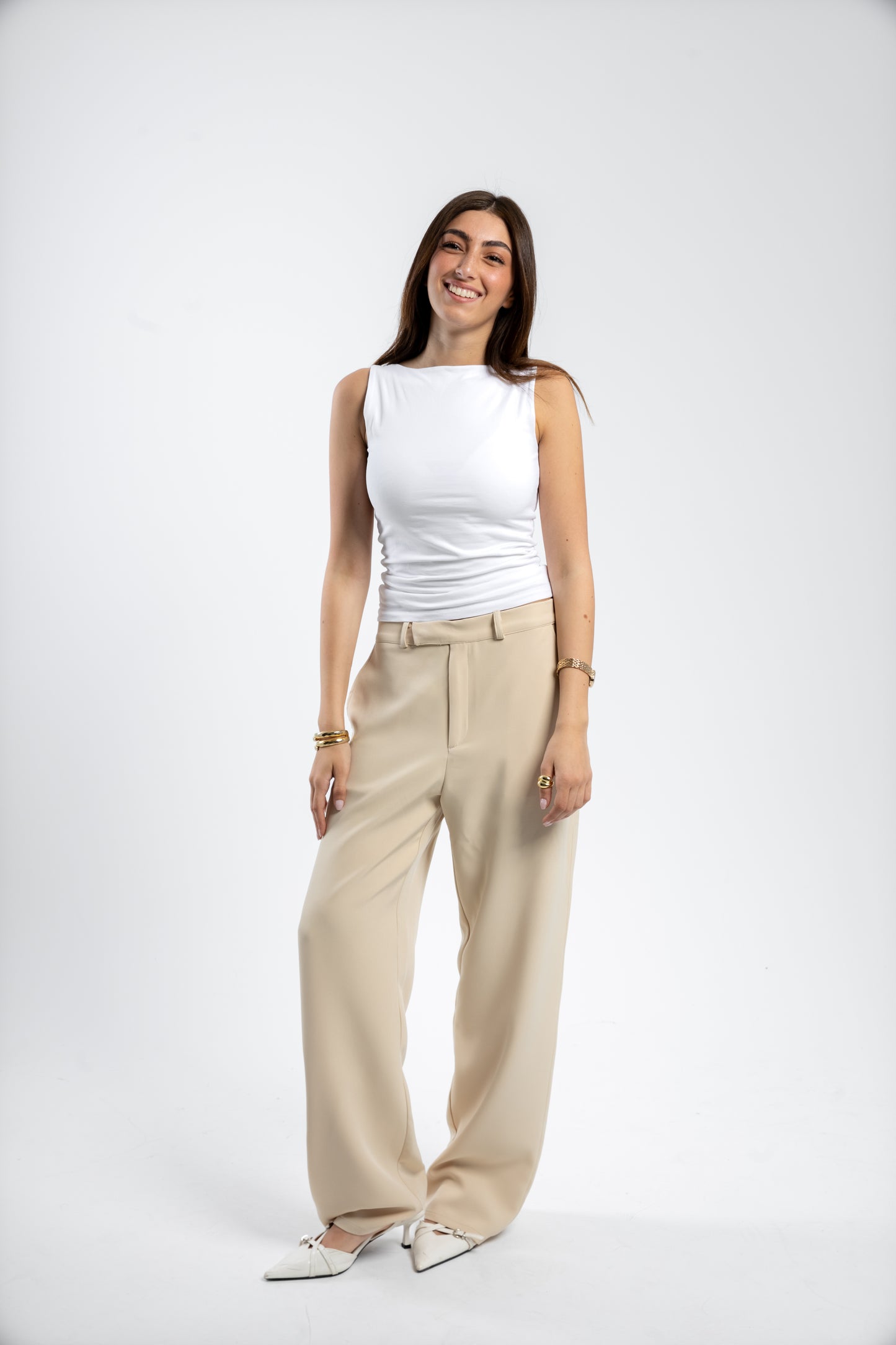 RELAXED TAILORED PANTS | BEIGE