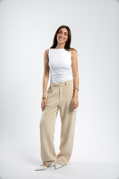 RELAXED TAILORED PANTS | BEIGE