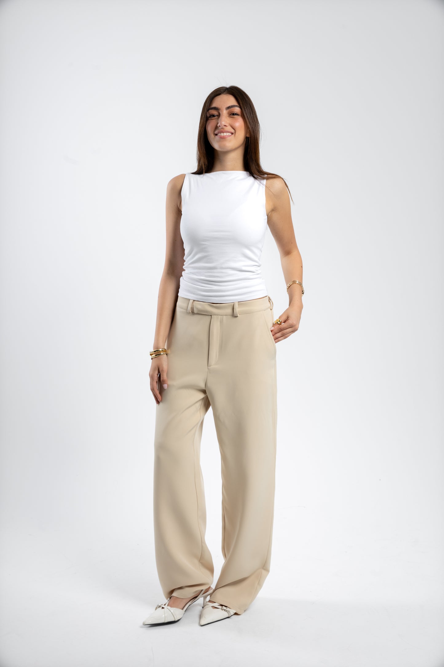RELAXED TAILORED PANTS | BEIGE