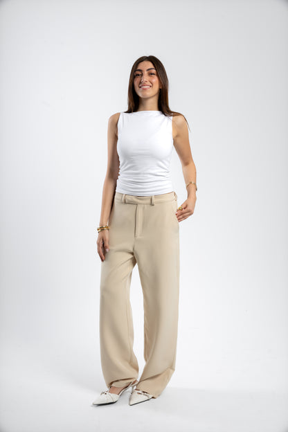 RELAXED TAILORED PANTS | BEIGE
