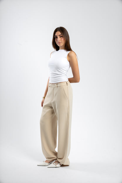 RELAXED TAILORED PANTS | BEIGE