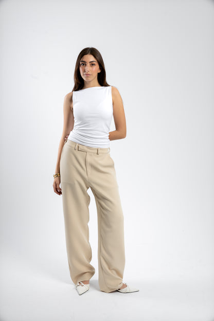 RELAXED TAILORED PANTS | BEIGE