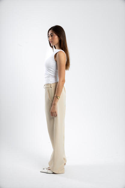 RELAXED TAILORED PANTS | BEIGE