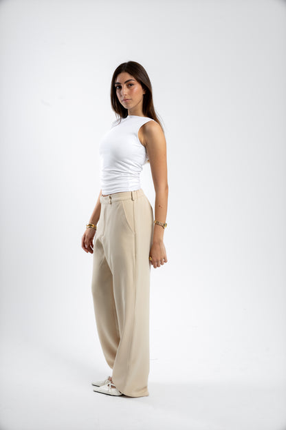 RELAXED TAILORED PANTS | BEIGE