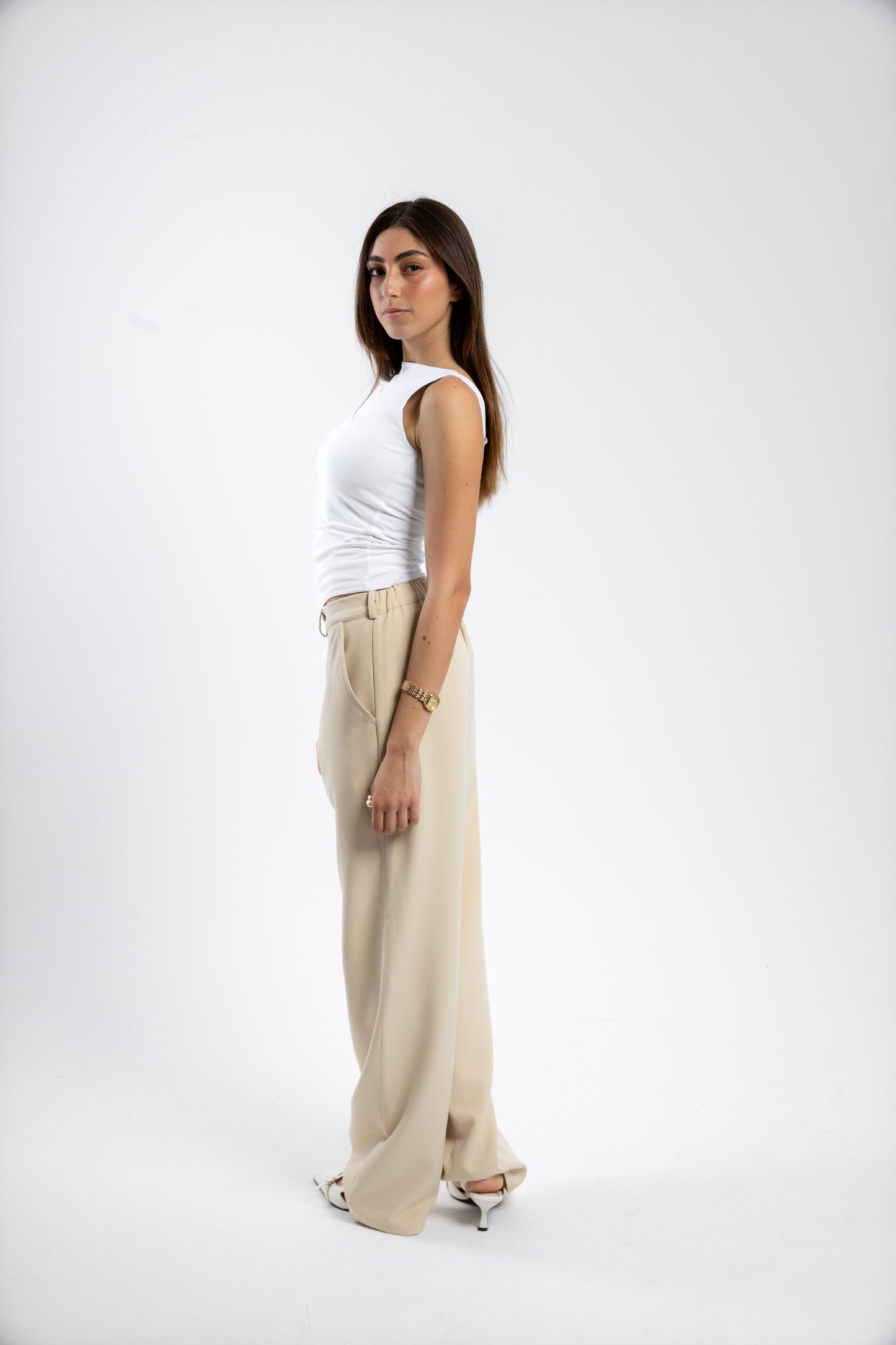 RELAXED TAILORED PANTS | BEIGE