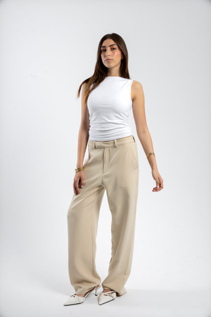 RELAXED TAILORED PANTS | BEIGE