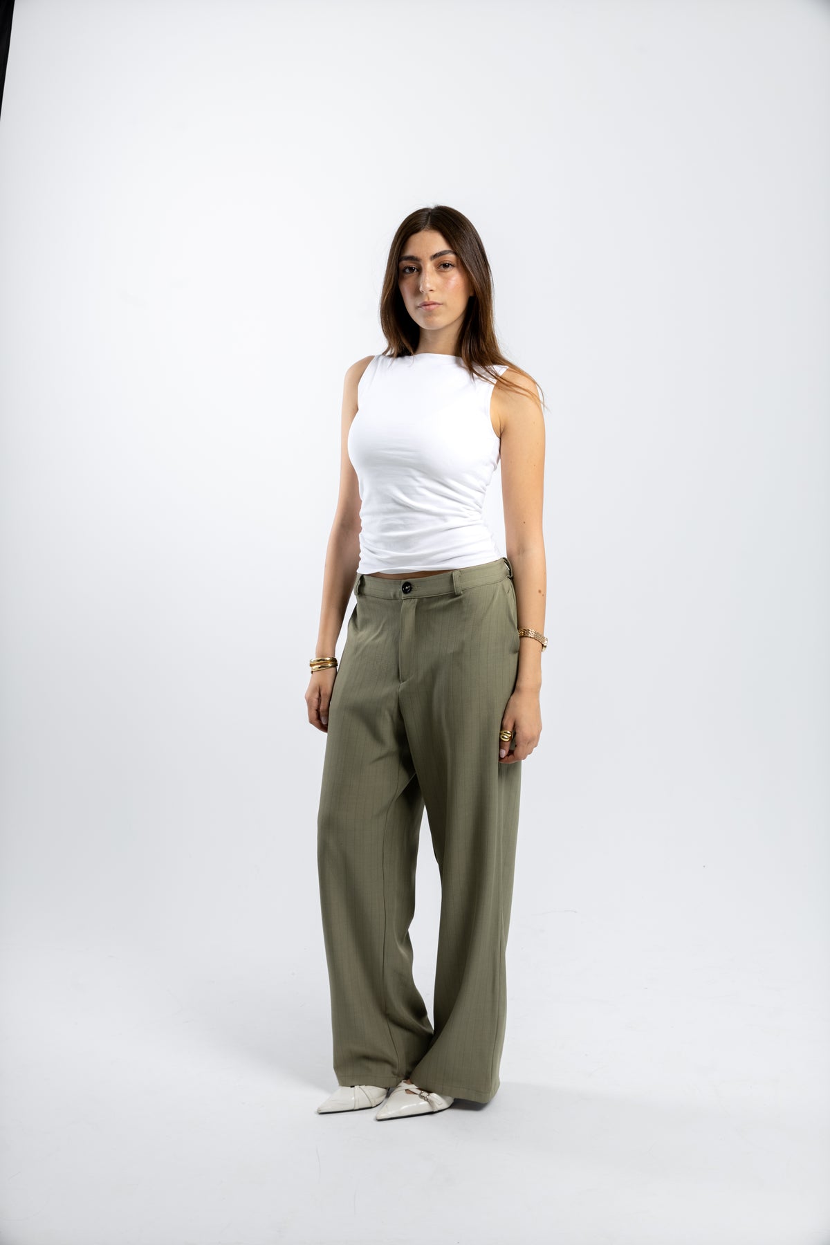 STRIPED PANTS | GREEN