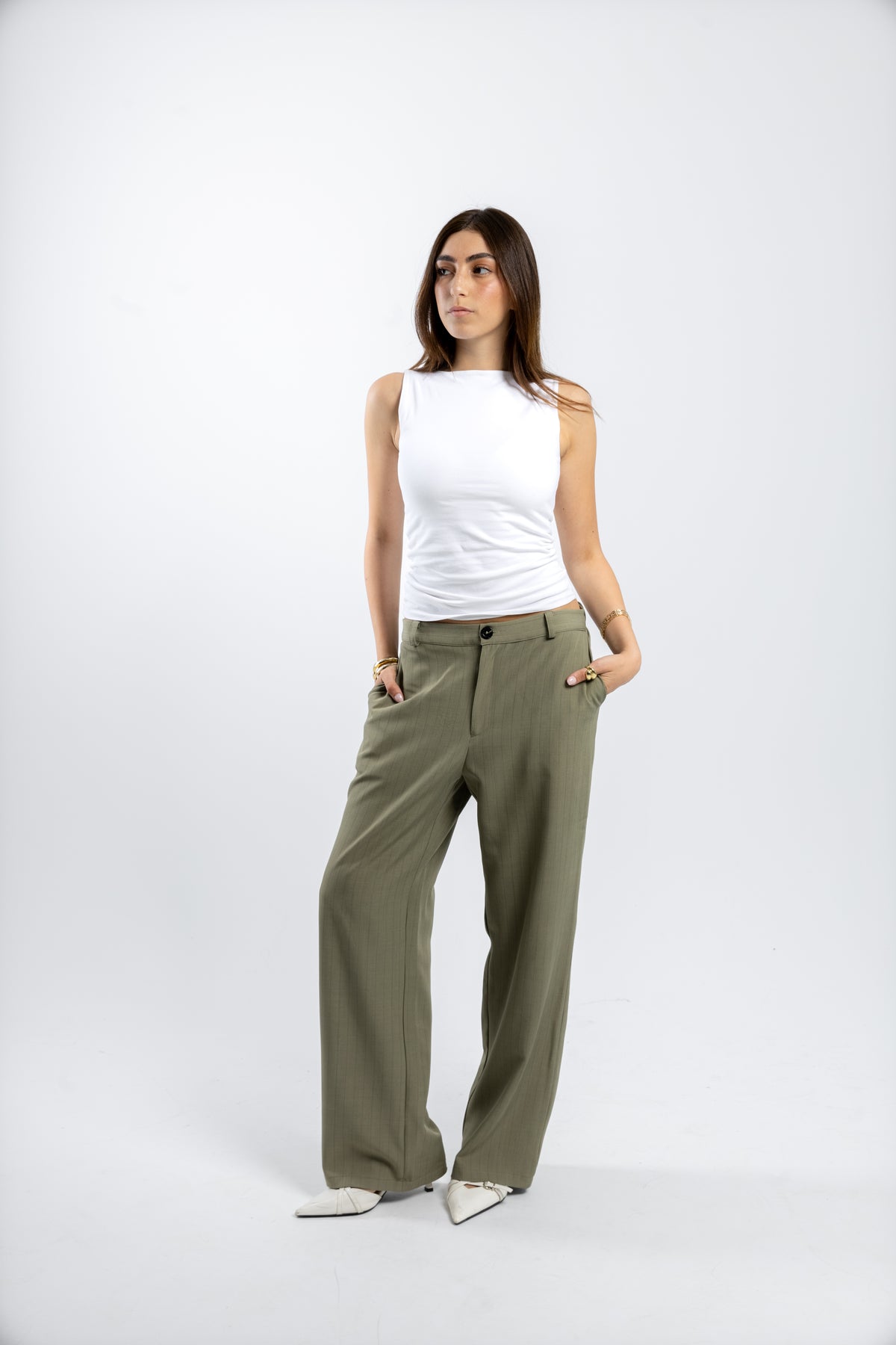 STRIPED PANTS | GREEN