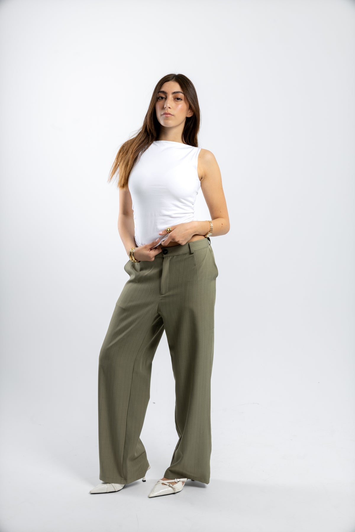 STRIPED PANTS | GREEN