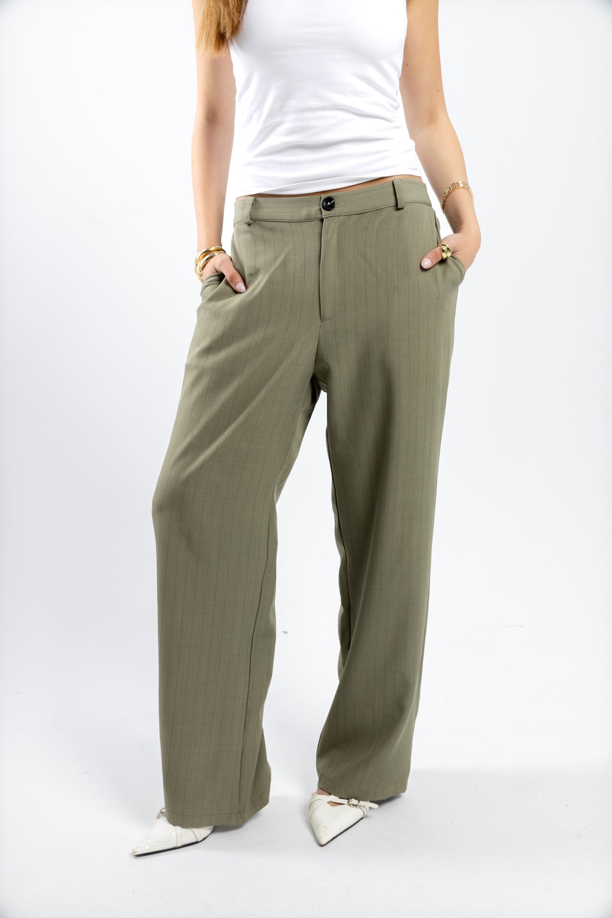 STRIPED PANTS | GREEN