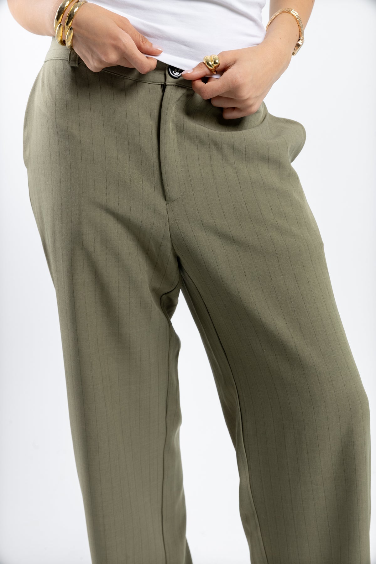 STRIPED PANTS | GREEN