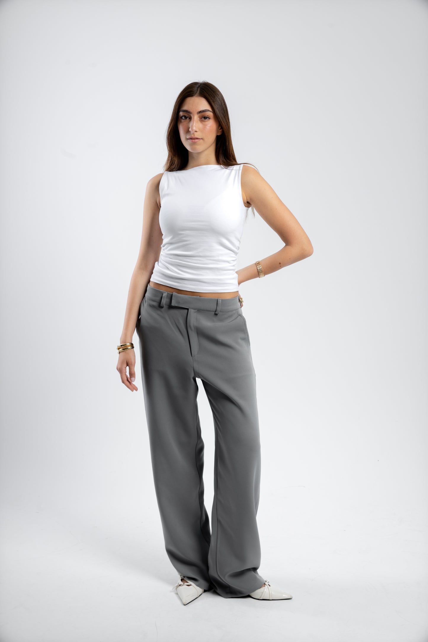 RELAXED TAILORED PANTS | STONE