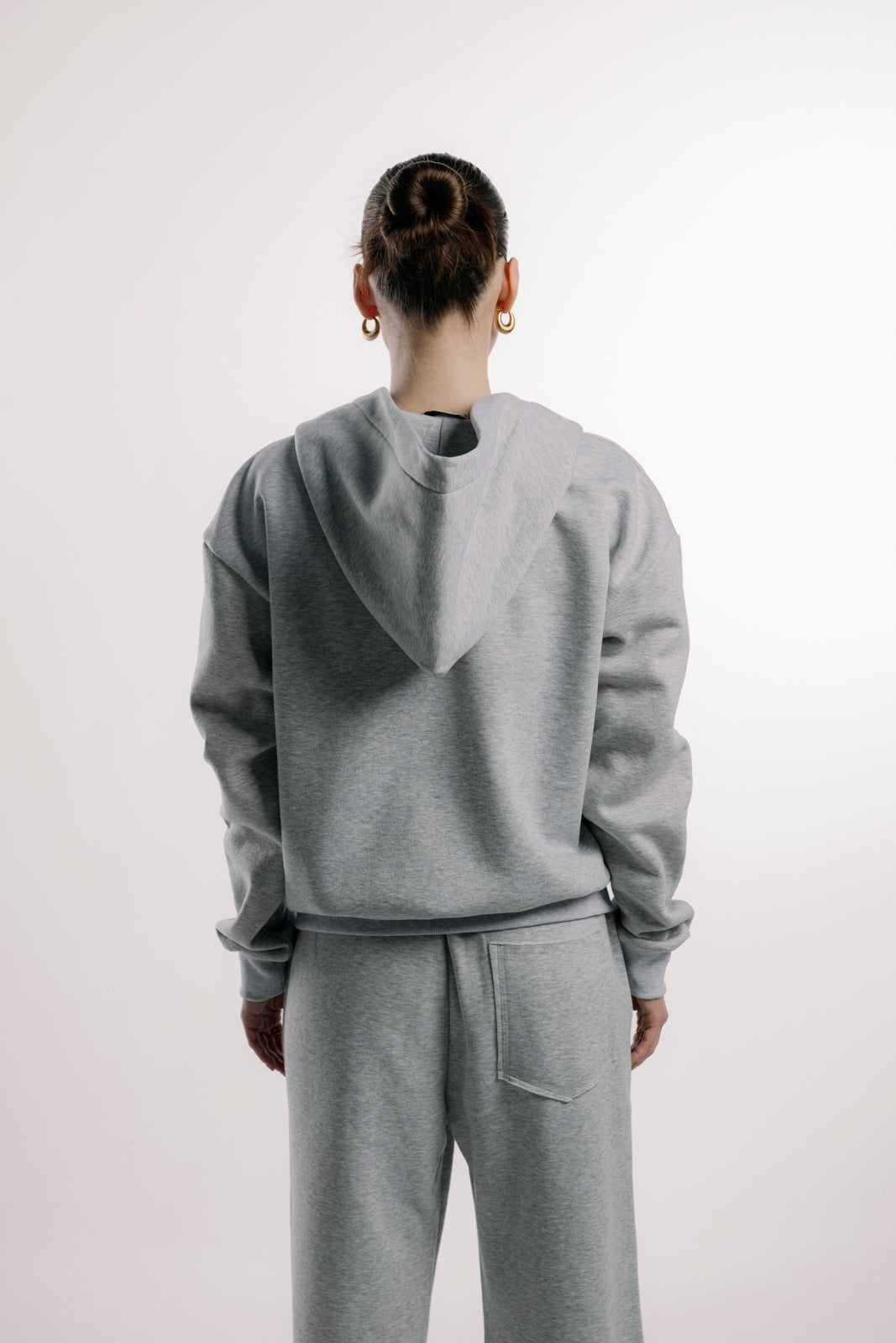 Zipped Hoodie | Grey Marl