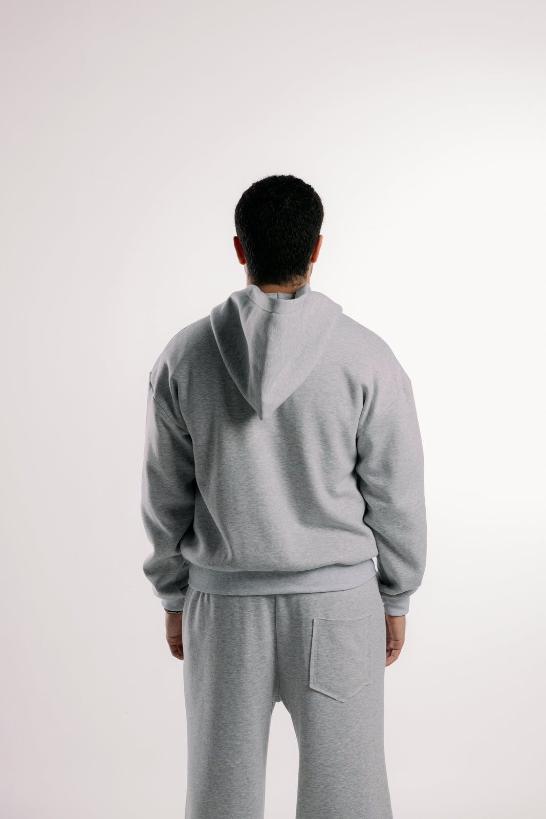 Zipped Hoodie | Grey Marl