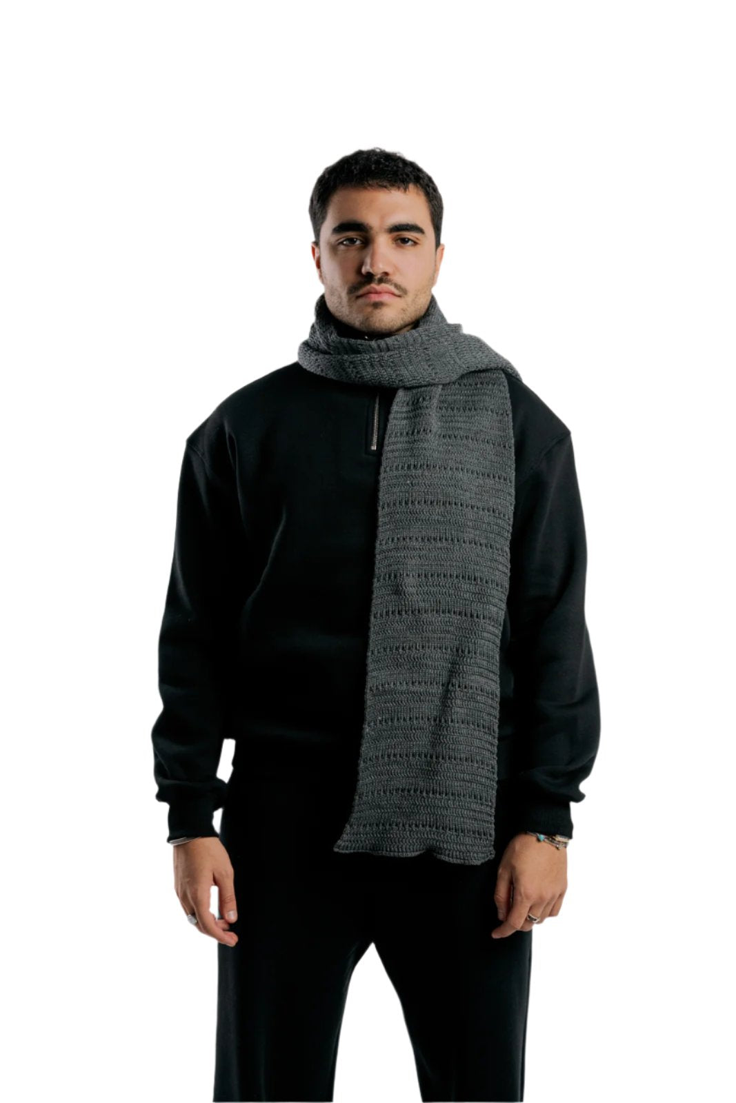 Dark Grey Hollowed Scarf