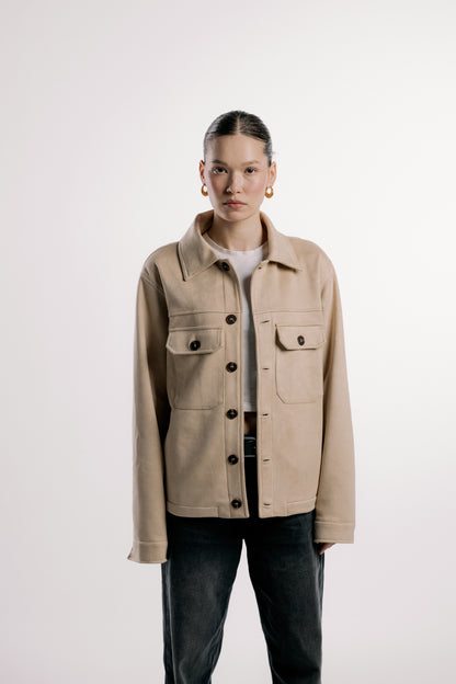 Suede Jacket | Beige