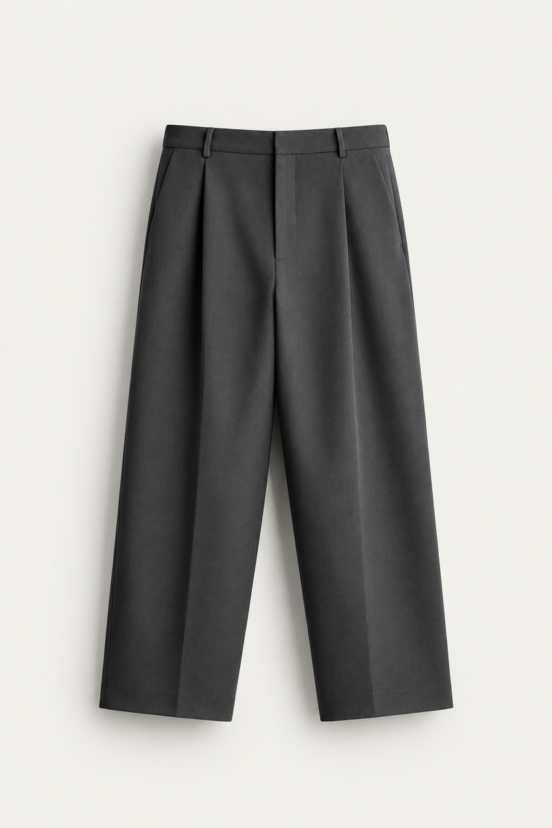 PLEATED TROUSERS | GREY