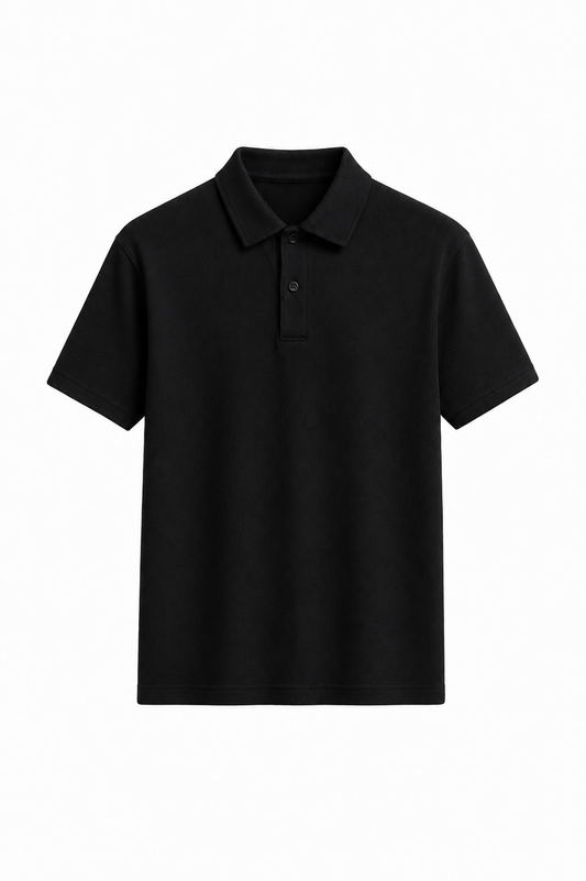 TEXTURED POLO | BLACK