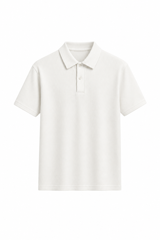 TEXTURED POLO | WHITE