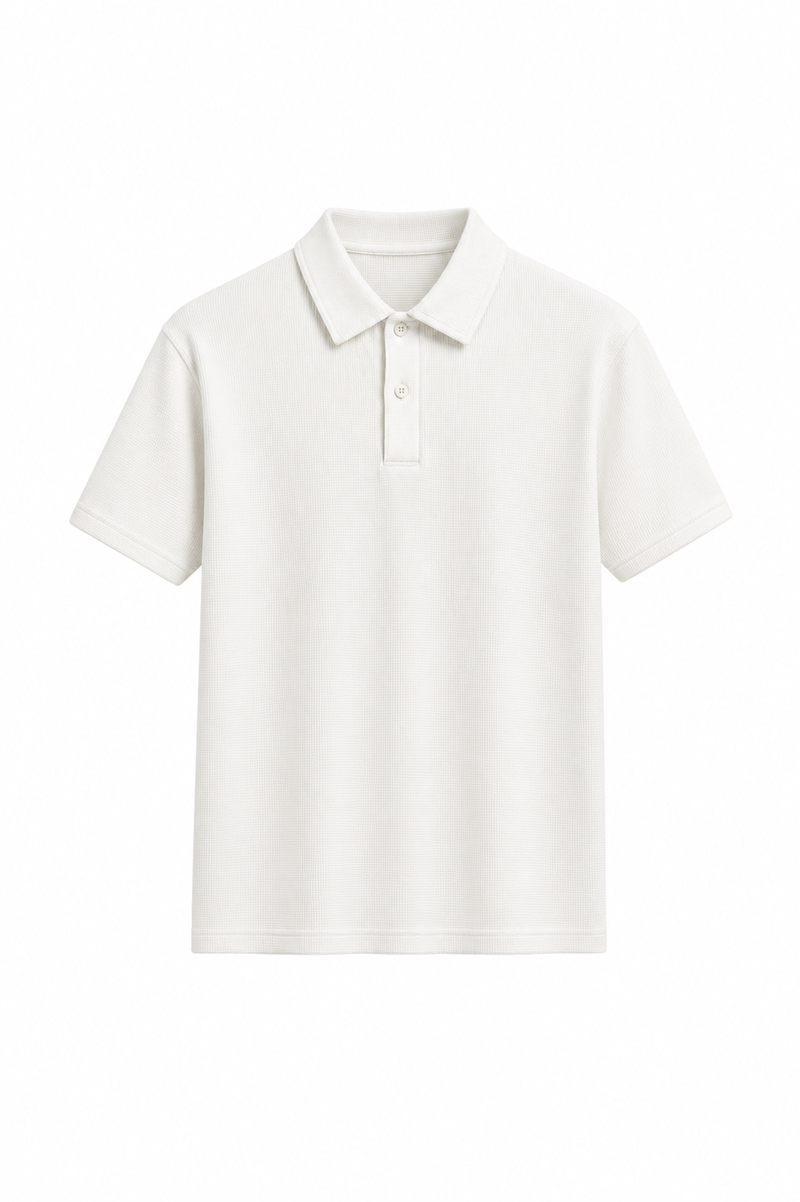 TEXTURED POLO | WHITE