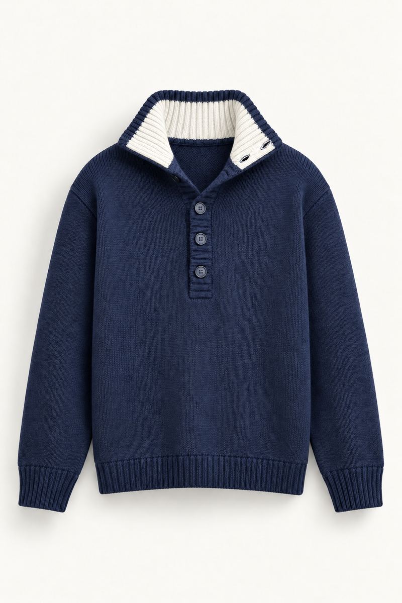 MOHAIR KNIT SWEATER | NAVY