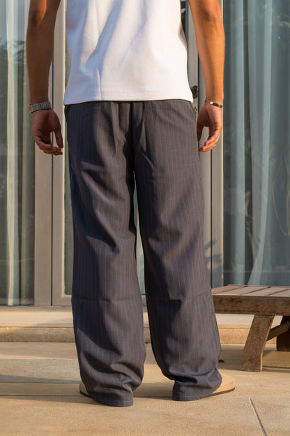 STRIPED PANTS | CHARCOAL GREY