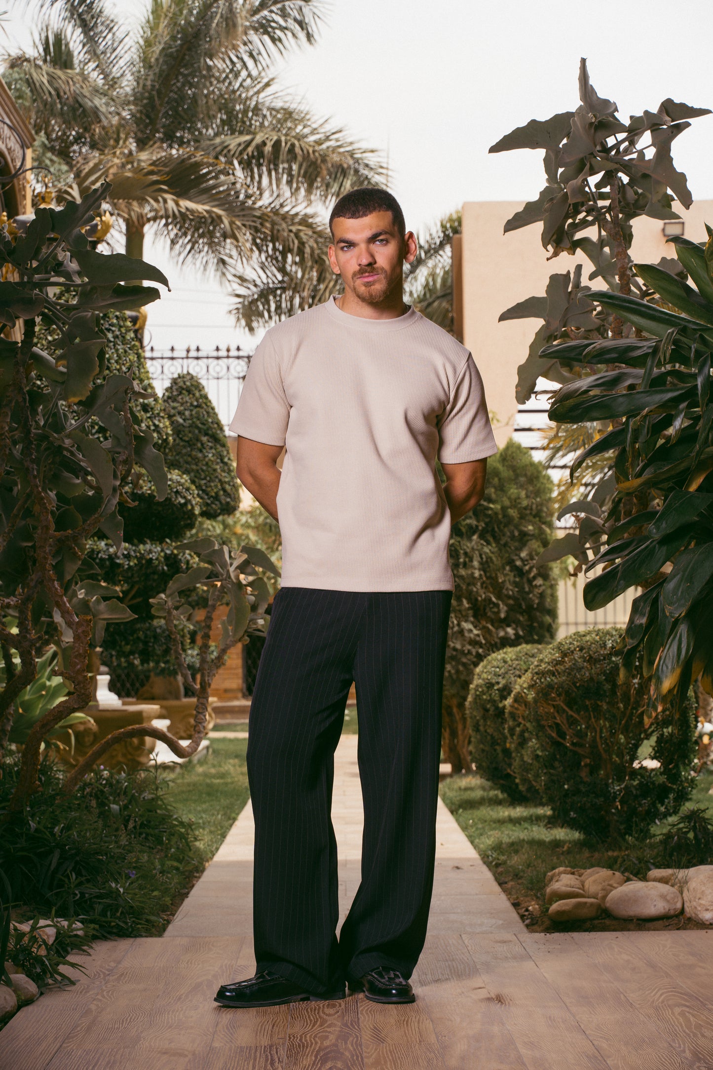 RIBBED T-SHIRT | BEIGE