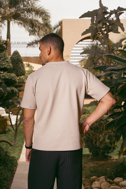 RIBBED T-SHIRT | BEIGE