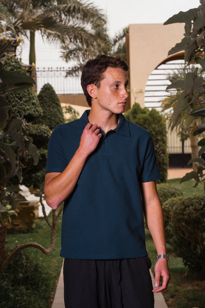 TEXTURED POLO | OLIVE