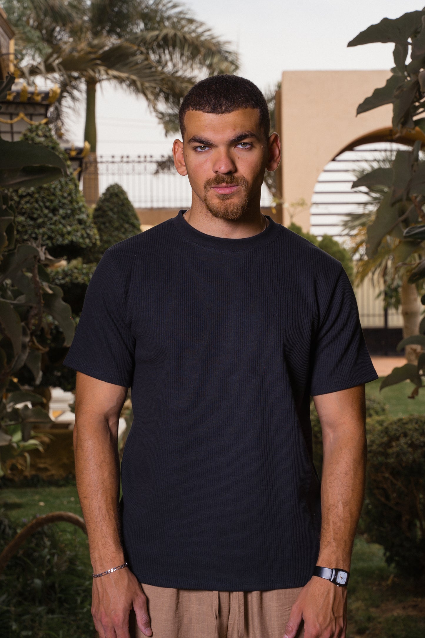 RIBBED T-SHIRT | NAVY